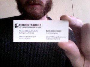Thoughtfaucet: Let's Make Things People Like | the Thoughtfaucet interlocking logo | Thoughtfaucet contact information
