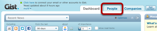 4: You're at the Gist Dashboard tab, select the People tab