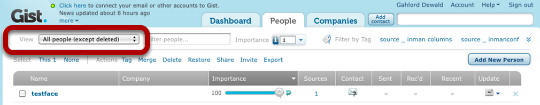 5: You're at the Gist People tab, click on the View dropdown menu and ...